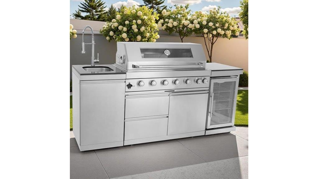 outdoor cooking island setup
