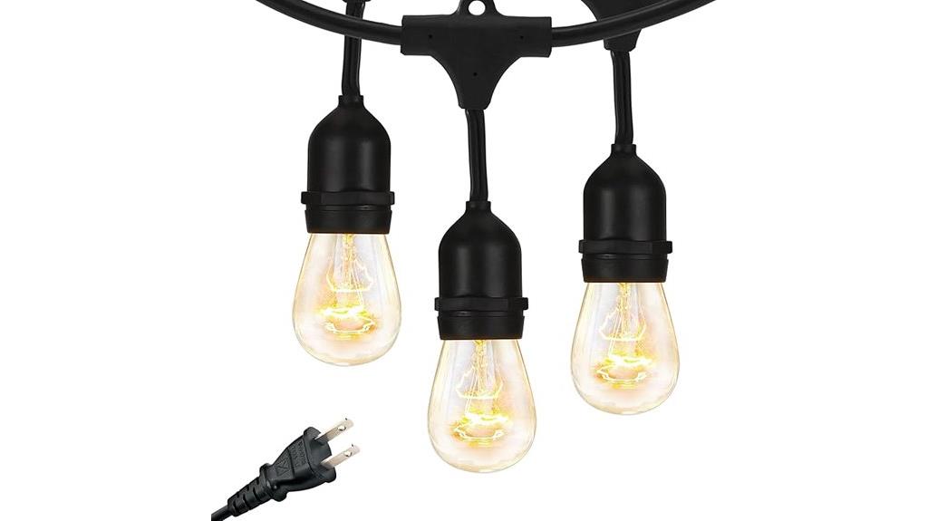 outdoor edison bulb string lights
