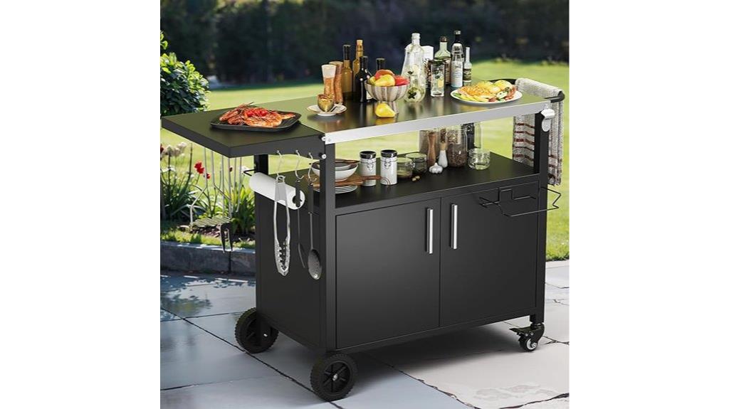 outdoor grill cart with storage