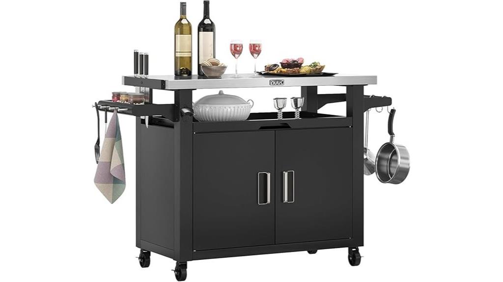 outdoor grill storage cart