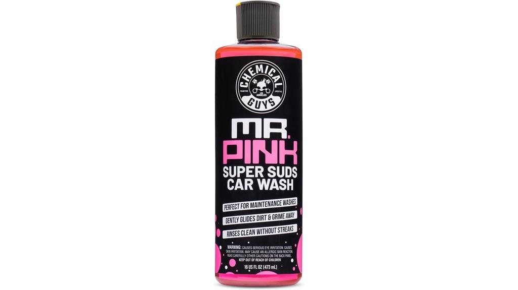 pink foaming car wash