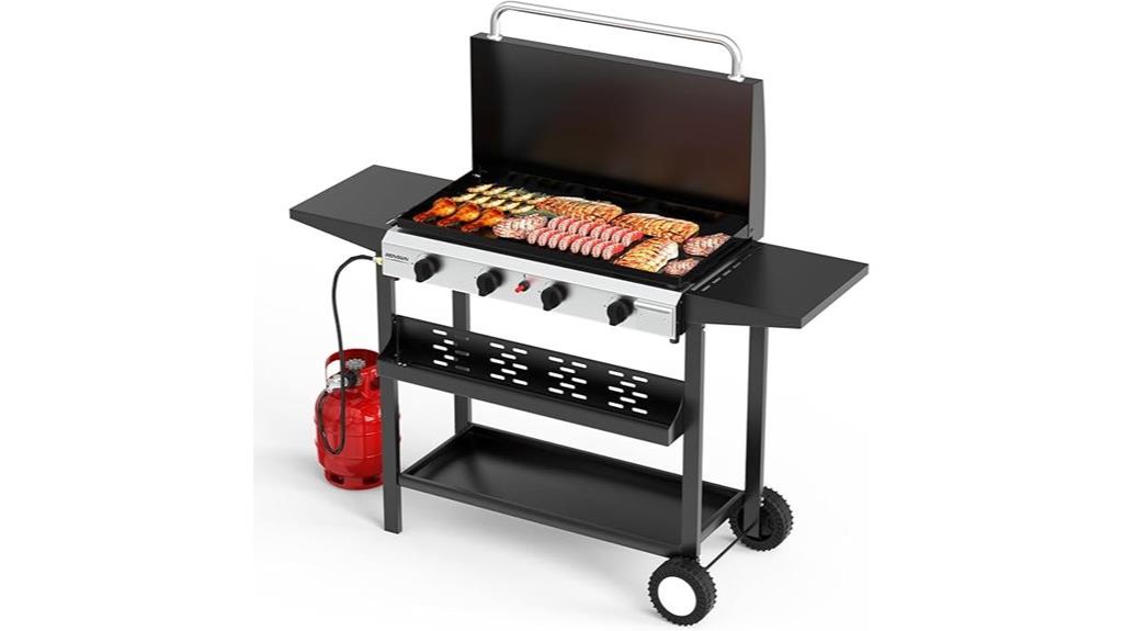 portable 4 burner propane griddle