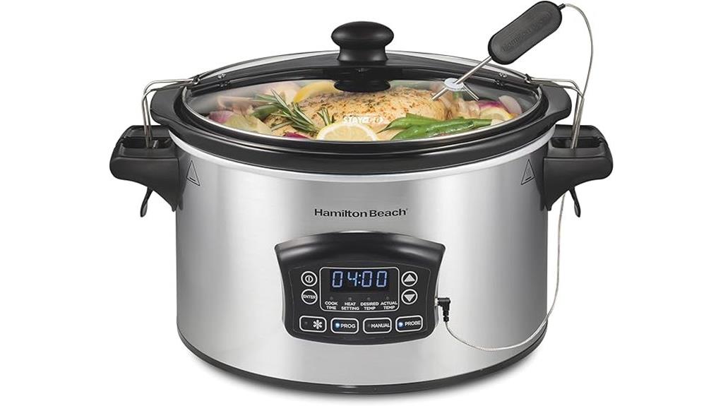 portable 6 quart programmable slow cooker
