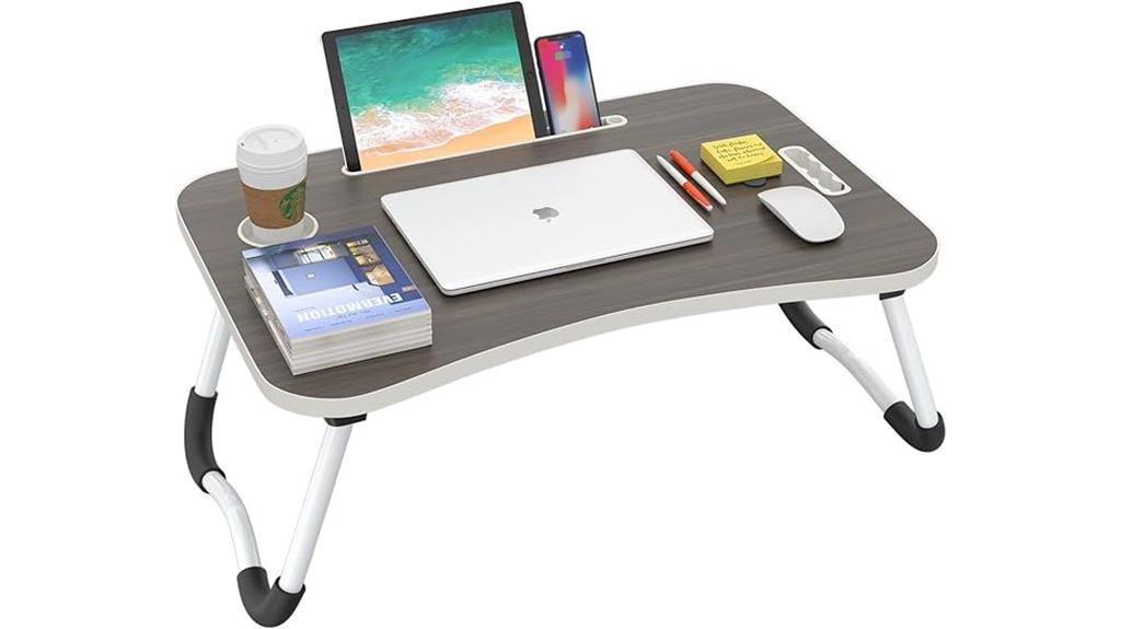 portable black wooden desk