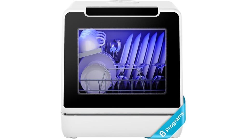 portable dishwasher with 8 programs