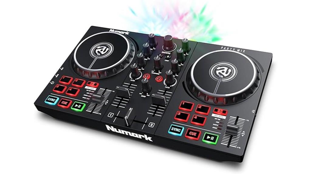 portable dj controller with lighting