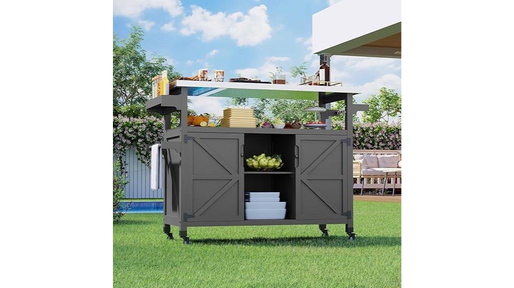portable outdoor grill cart