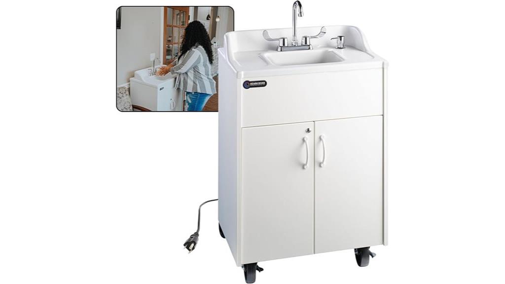 portable white sink