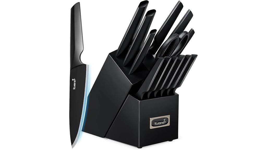 premium black knife set