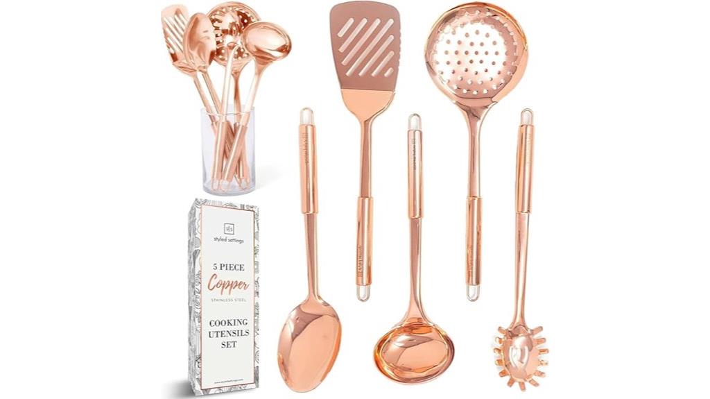 rose gold kitchen set
