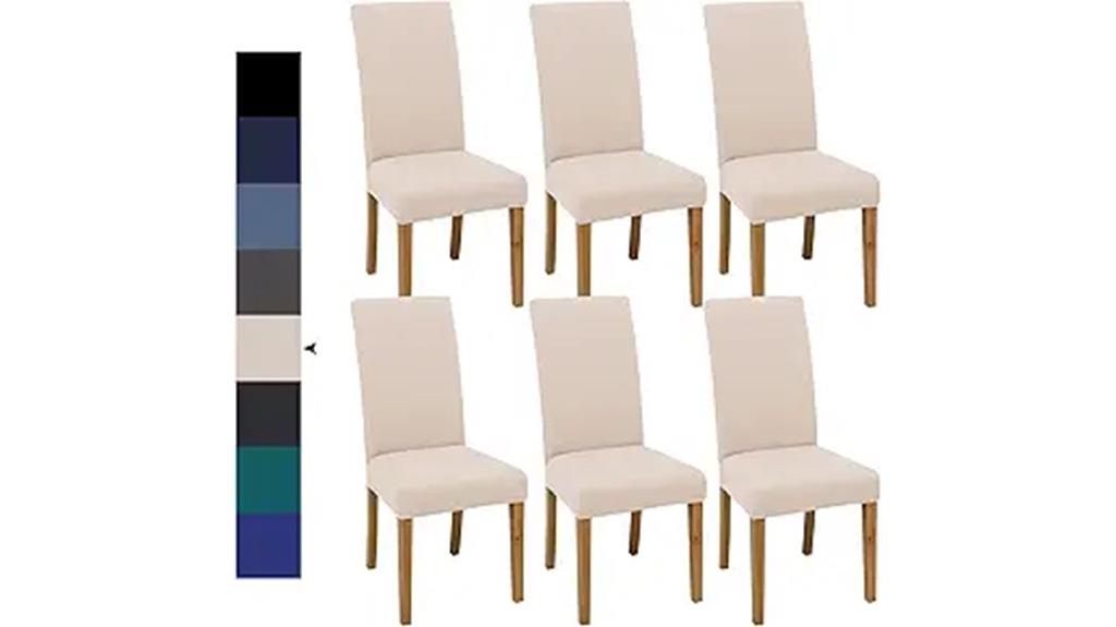 set of six washable chair covers