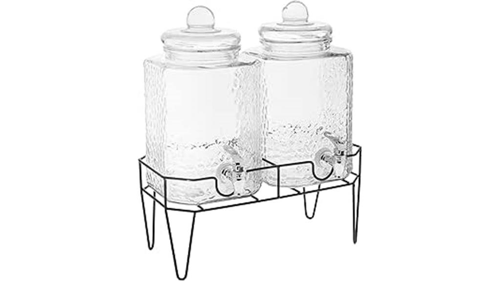 set of two glass dispensers