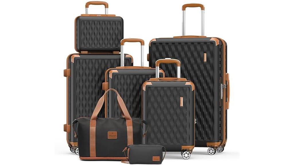 seven piece luggage set