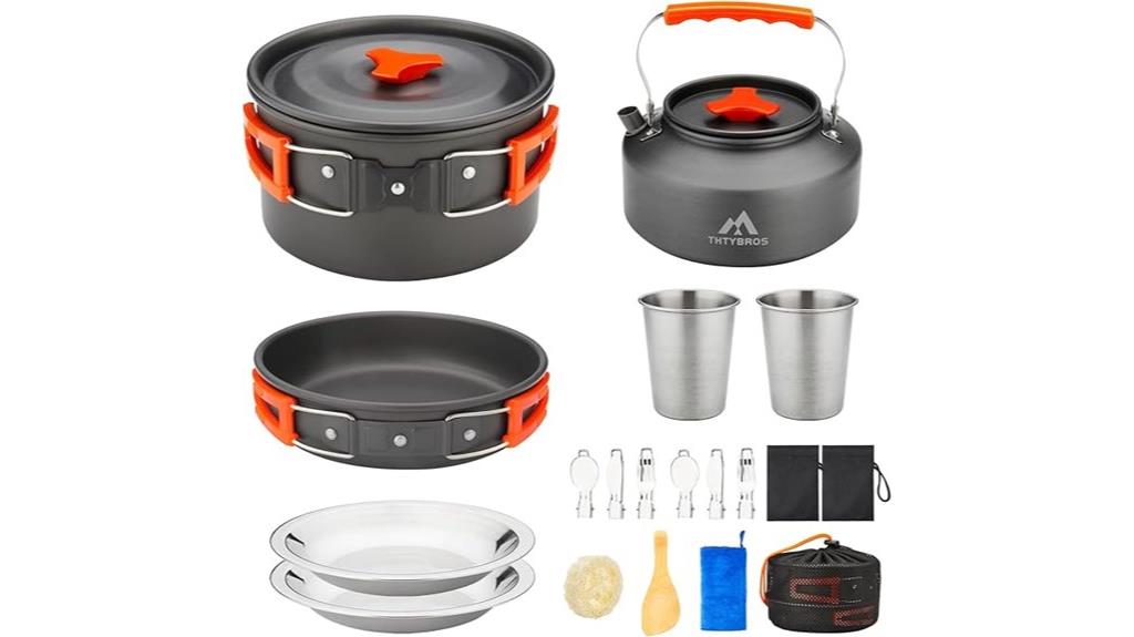 seventeen piece camping cookware