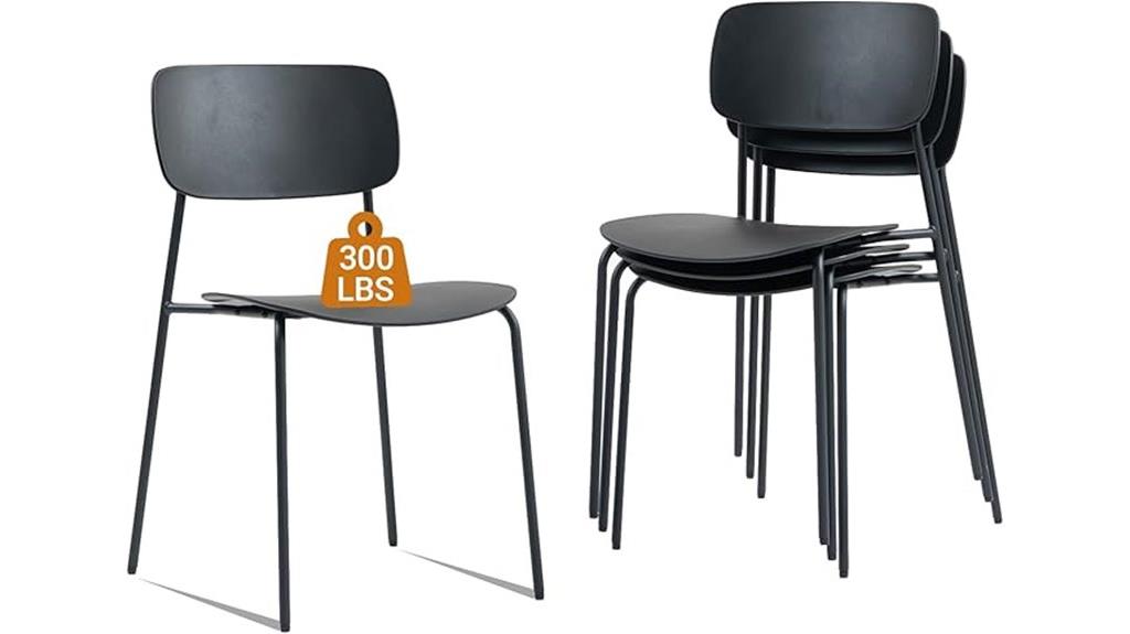 sidanli four chair stackable set