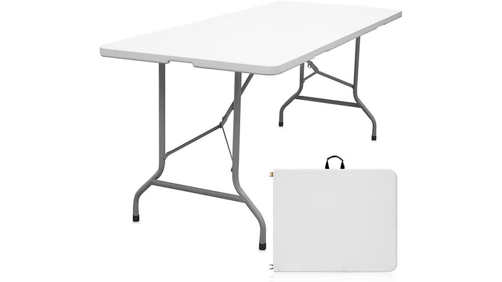 six foot plastic folding table