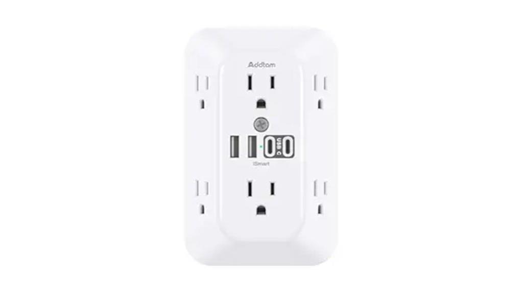 six outlets four usb