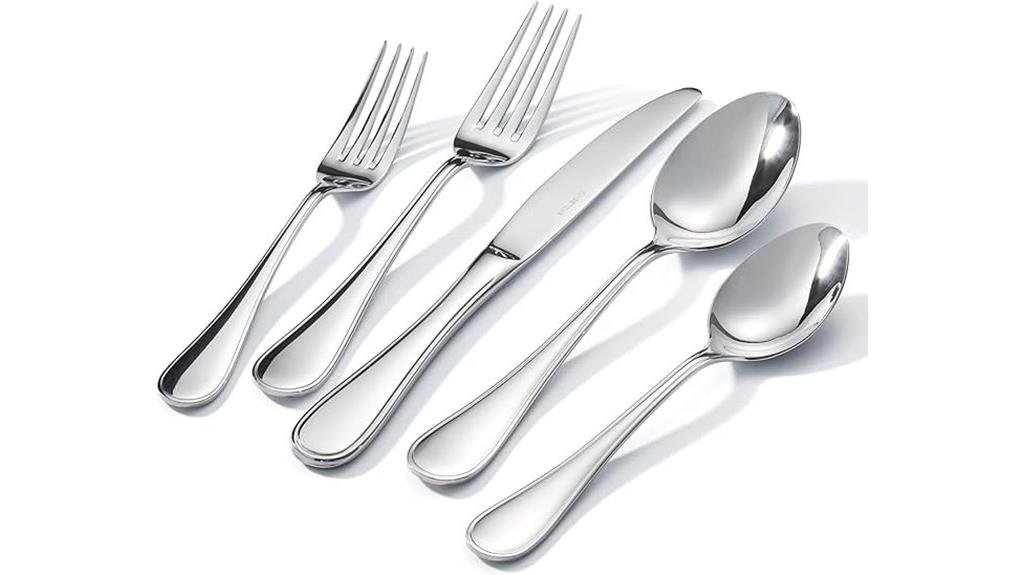 six person teardrop silverware set