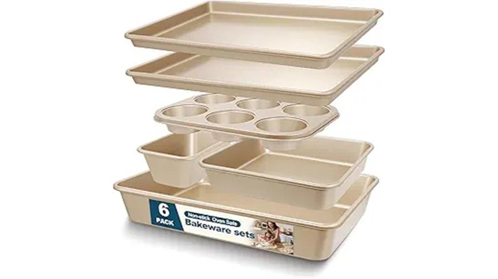 six piece nonstick bakeware set