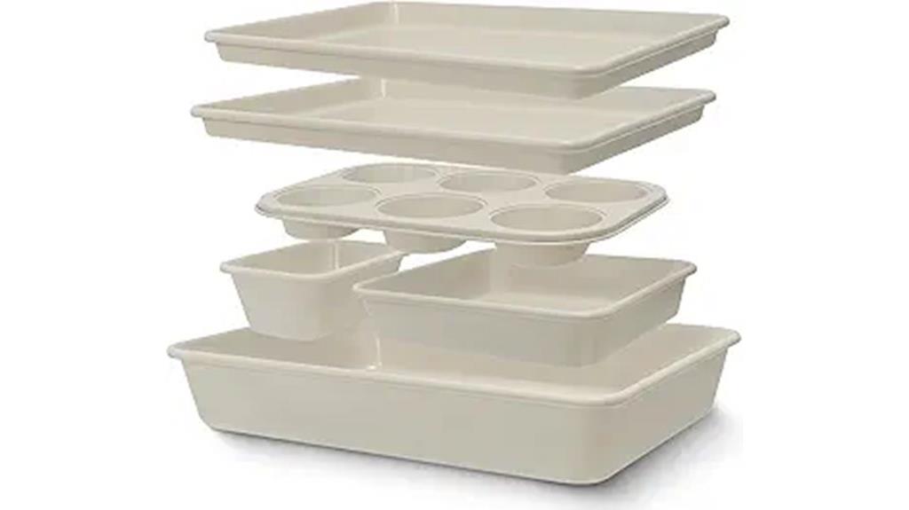 six piece nonstick bakeware set