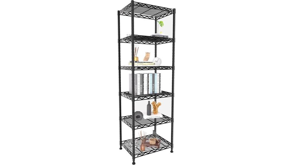 six tier metal shelving