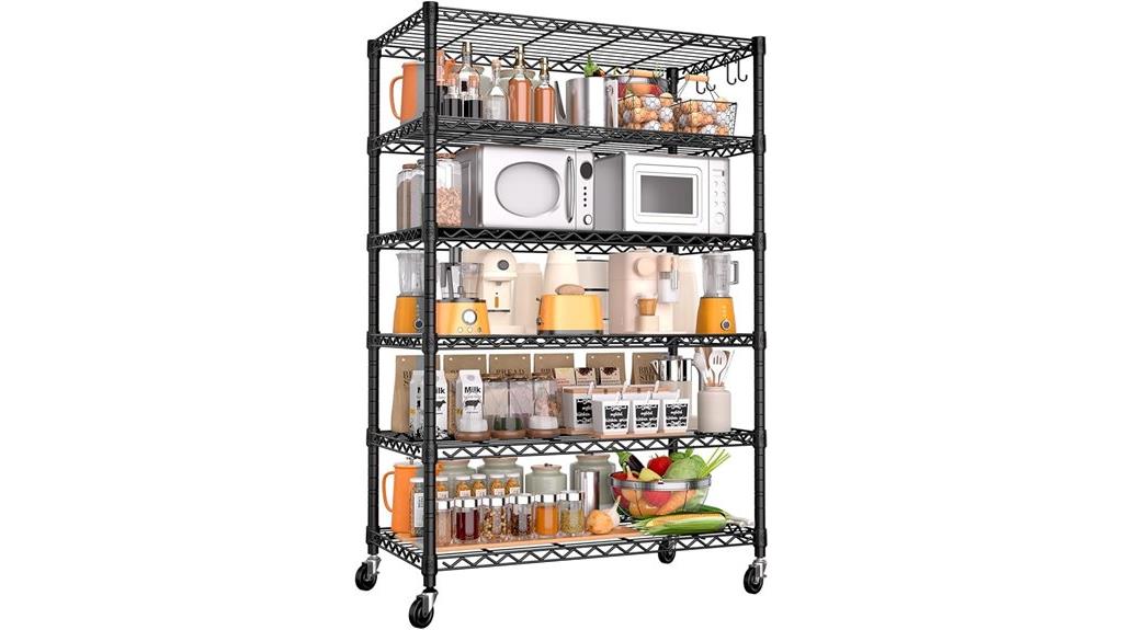 six tier wire shelving