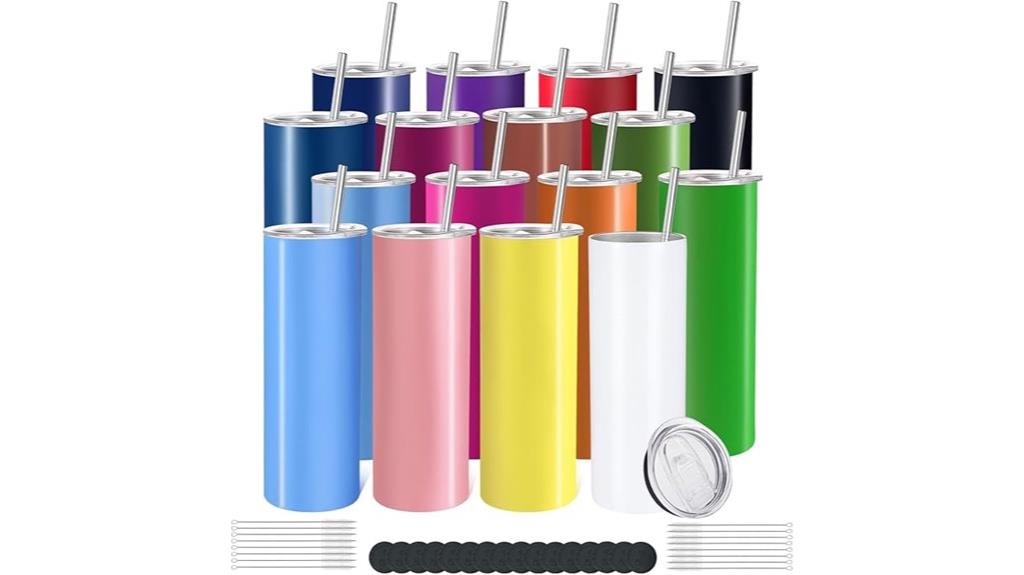 sixteen stainless tumblers set