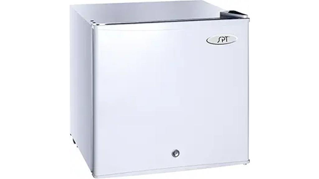 small white upright freezer