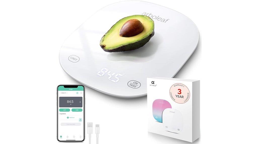 smart white kitchen scale