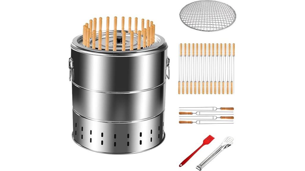 stainless smokeless grill set