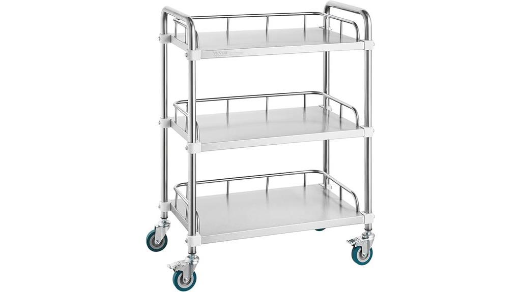 stainless steel lab cart