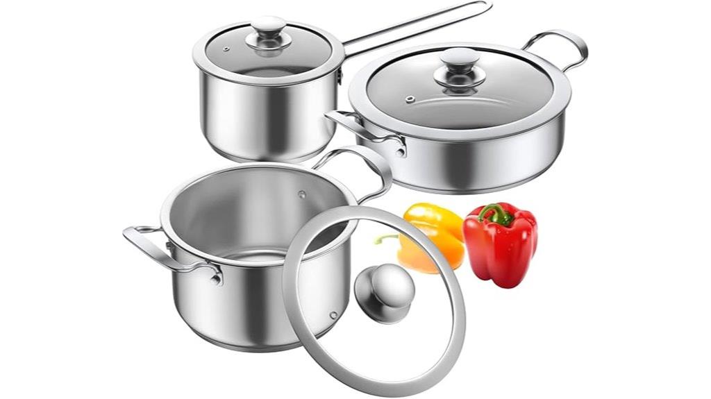 stainless steel nonstick set