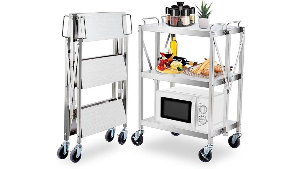 stainless steel rolling cart