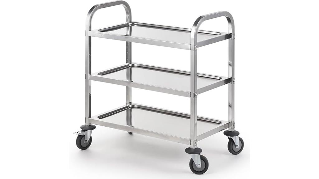 stainless steel trolley dimensions