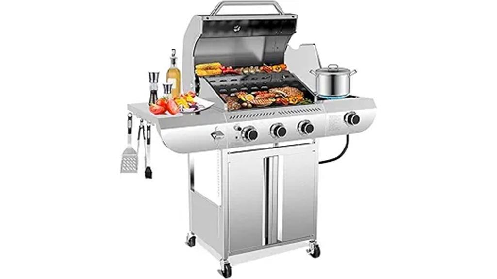 three burner propane grill