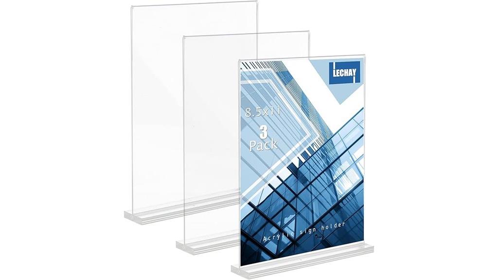 three pack acrylic sign holders