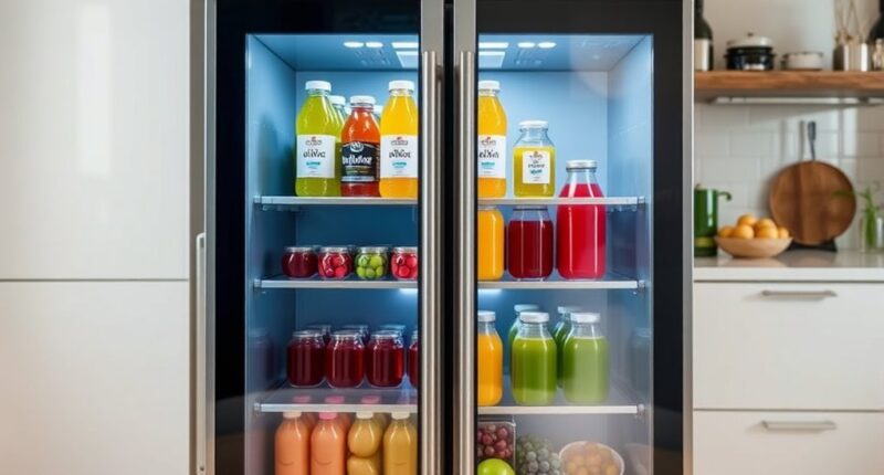 top dual zone juice fridges