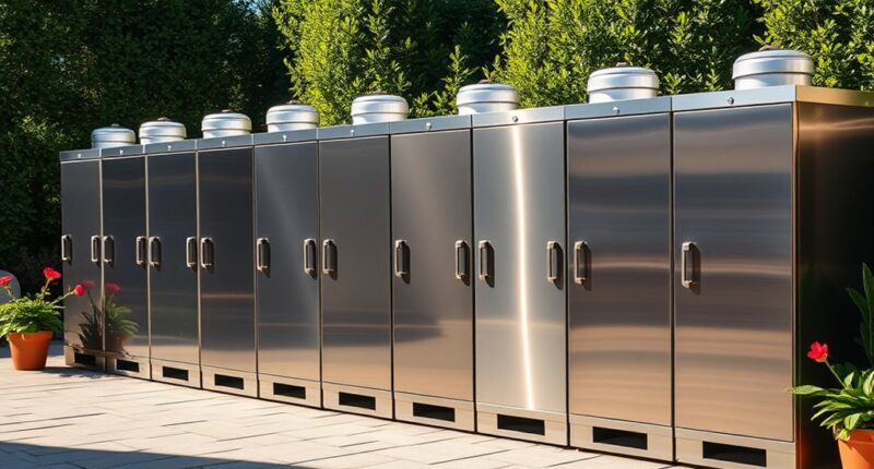 top stainless tank cabinets