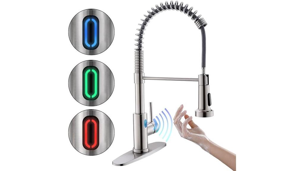 touchless kitchen faucet with pull down