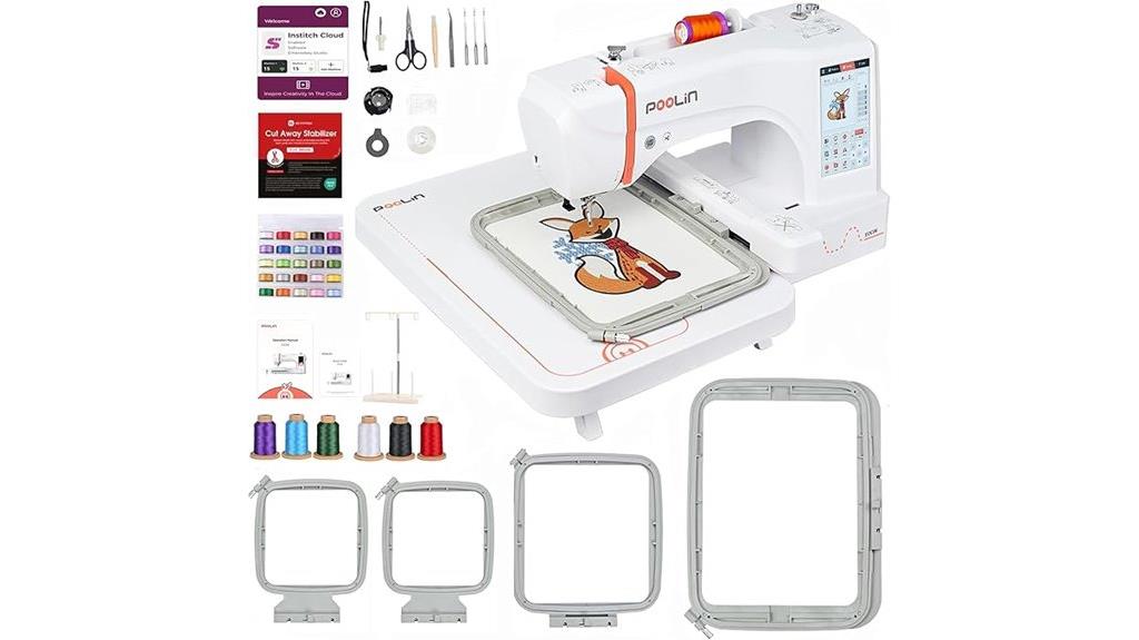 touchscreen embroidery machine features