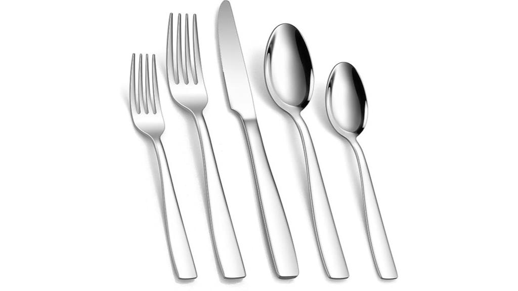 twelve person stainless flatware set