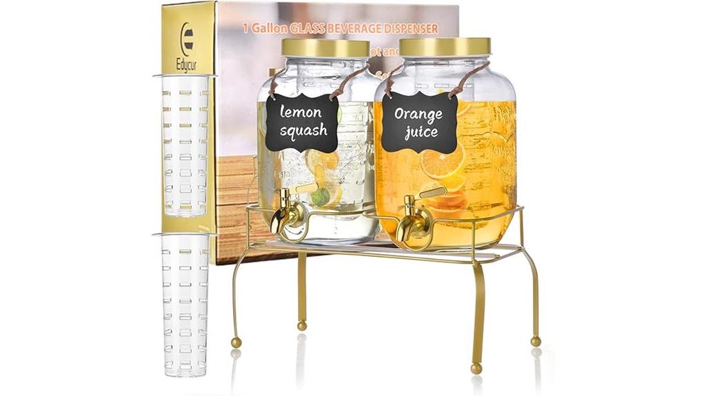 two gallon glass dispensers