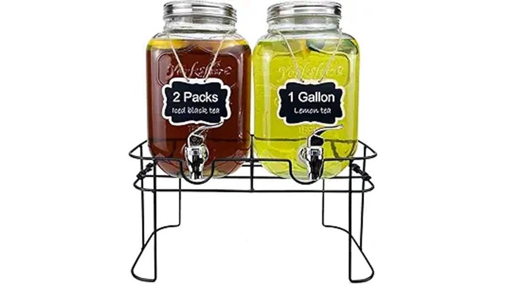 two pack gallon glass dispensers
