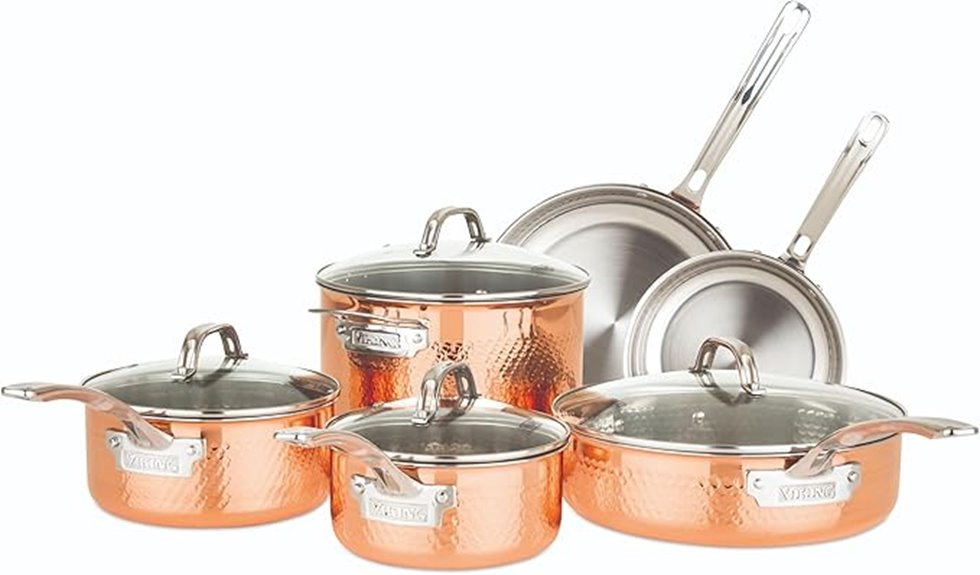 viking copper 10 piece set