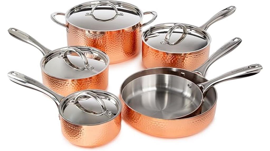 vintage copper stainless cookware
