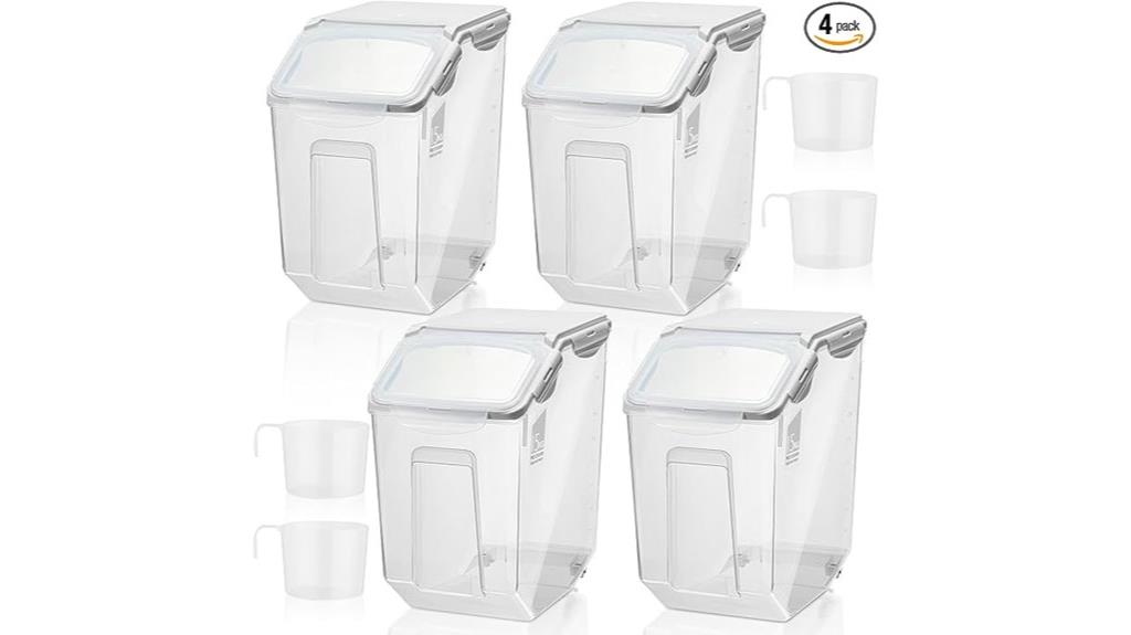 wheeled airtight rice container