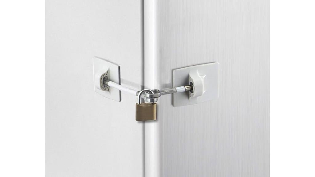 white refrigerator door lock