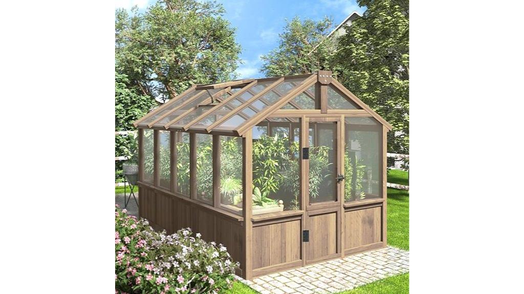 wooden outdoor greenhouse