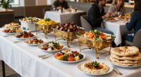 confident halal buffet eating
