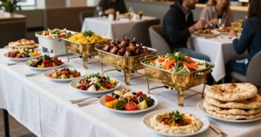 confident halal buffet eating